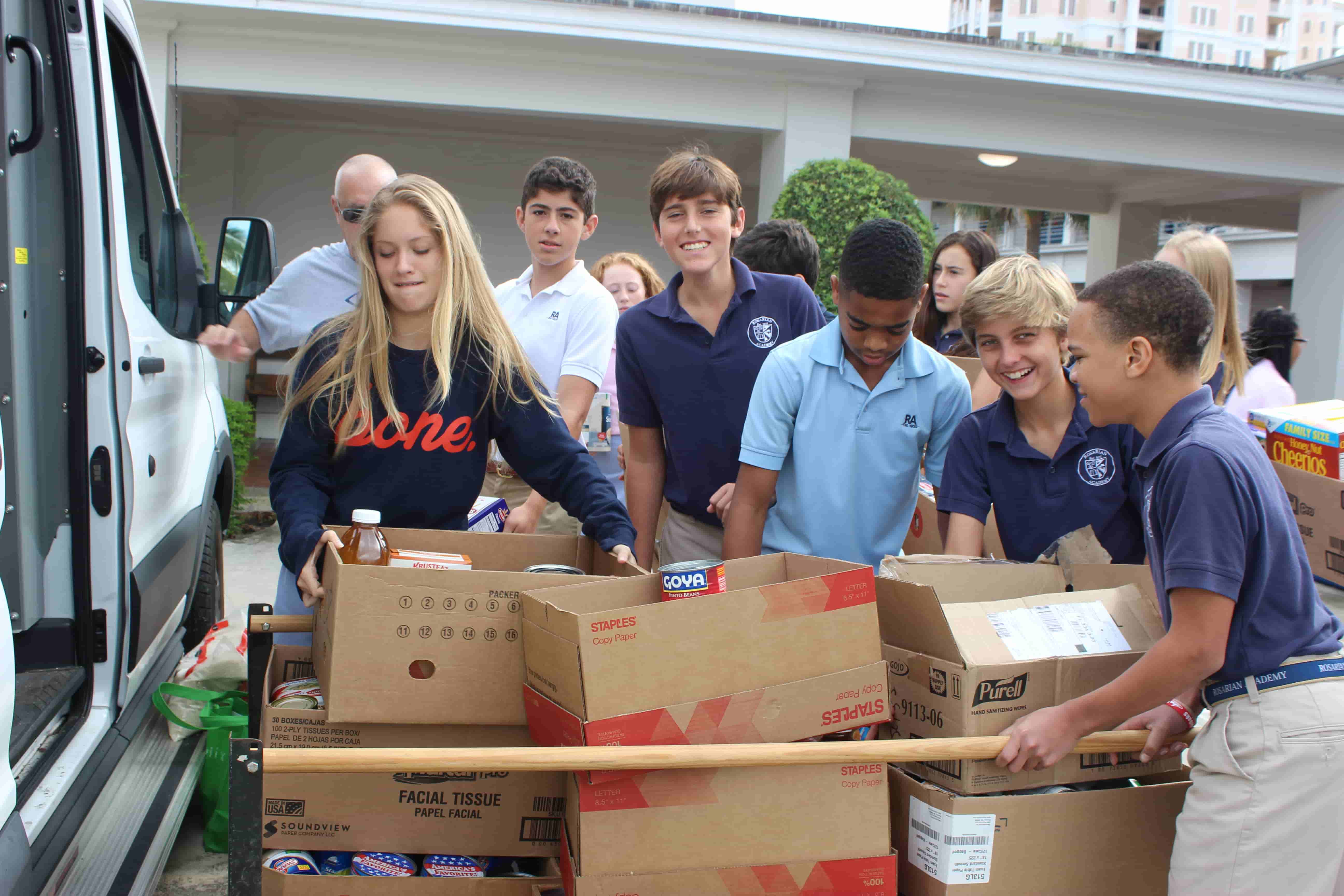 Rosarian Students Collect 1,500 Pounds In Food Donations