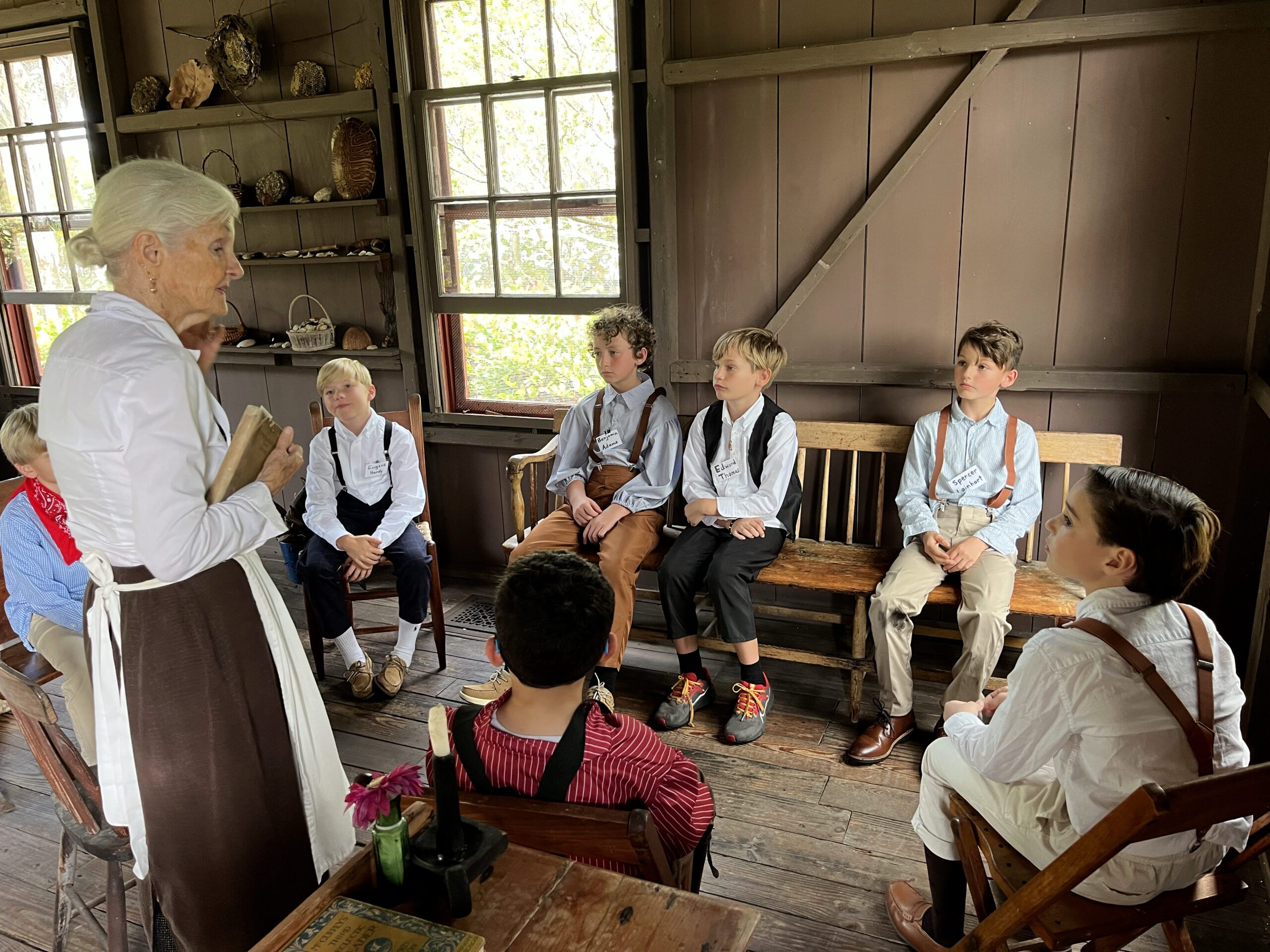 Rosarian 4th graders attend the Little Red Schoolhouse